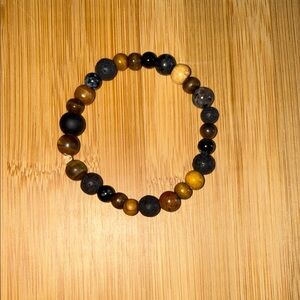 Men's Beaded Bracelet - Black and Brown